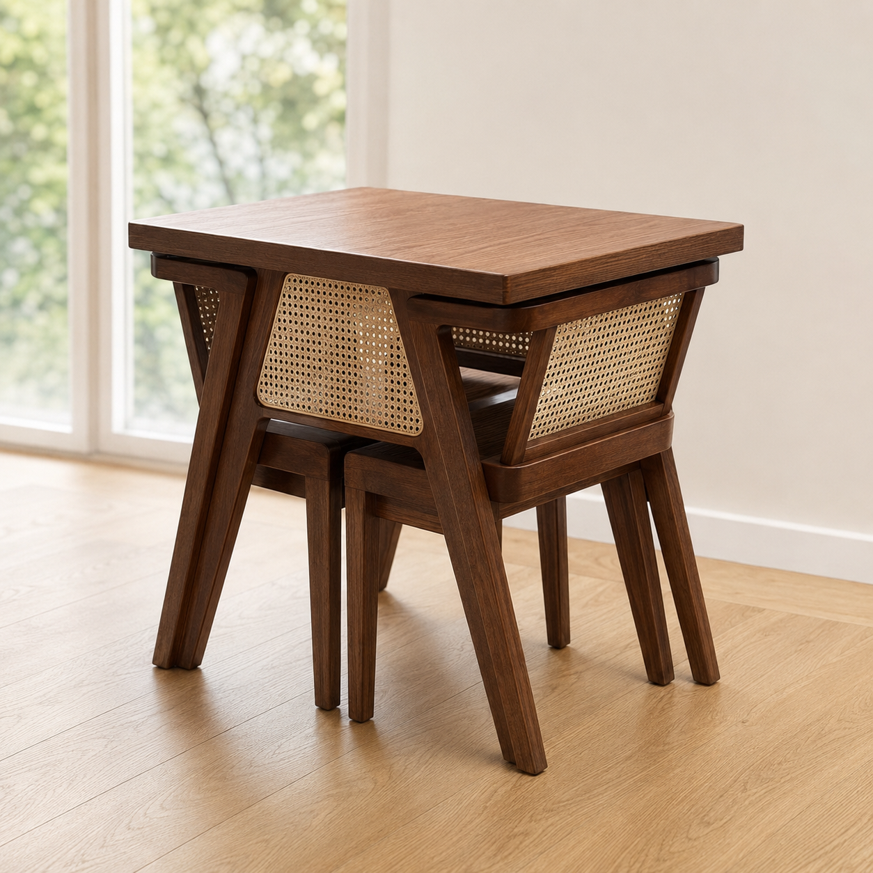 Compact Wooden 2-Seater Dining Table