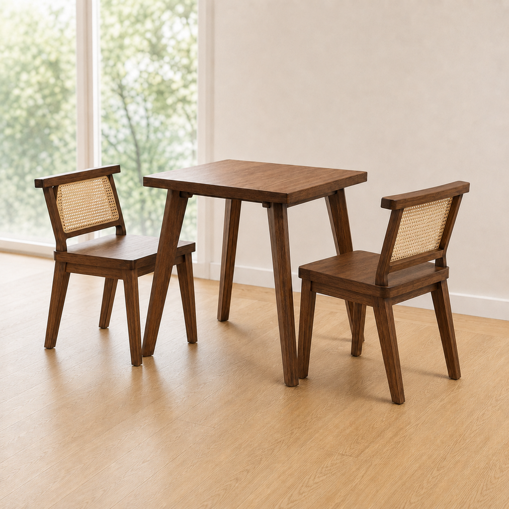 Compact Wooden 2-Seater Dining Table